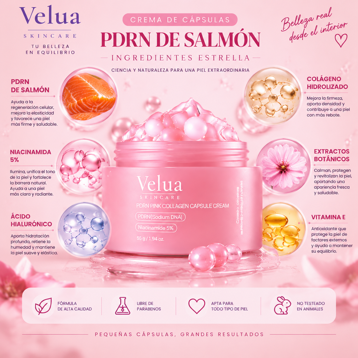 🍑 Crema de Cápsulas PDRN de Salmón - Rebote Coreano