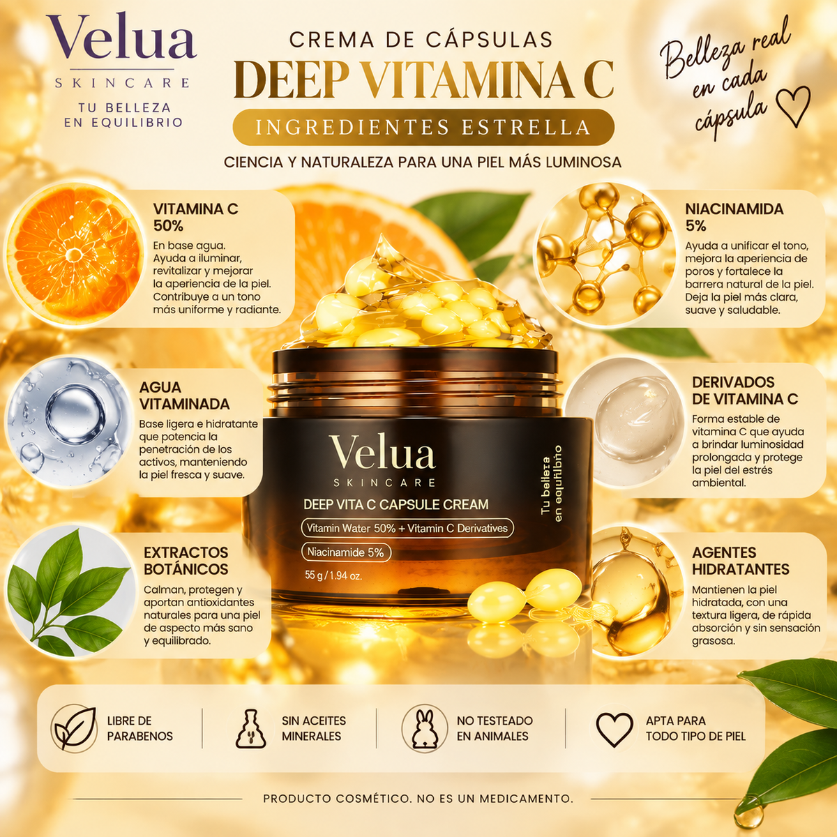 🍋 Crema Deep de Vitamina C - Adiós Piel Apagada