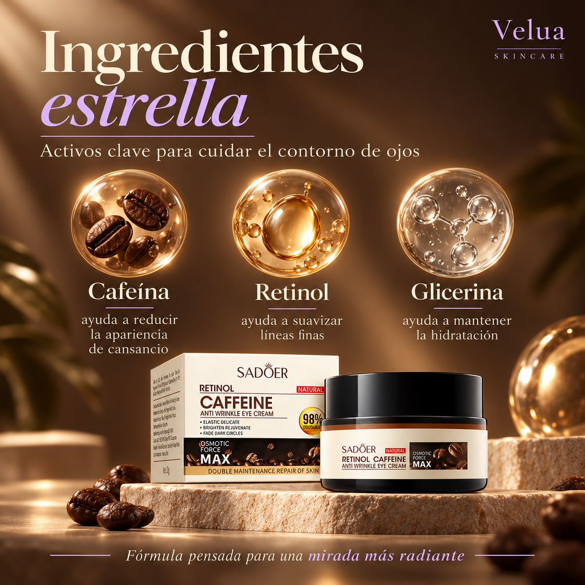 Crema Contorno De Ojos Retinol Y Cafeína