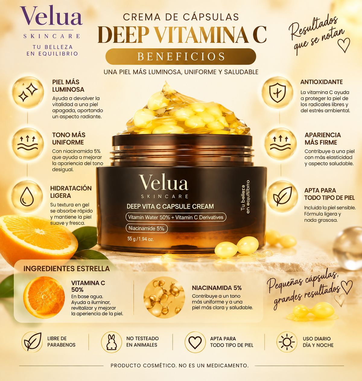 🍋 Crema Deep de Vitamina C - Adiós Piel Apagada