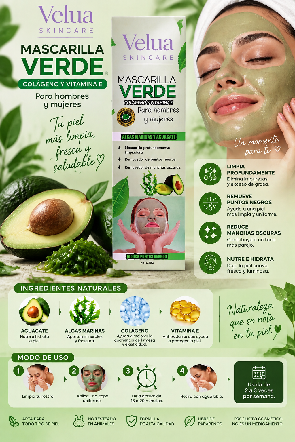 🥑 Mascarilla de Aguacate - Nutrición e Hidratación