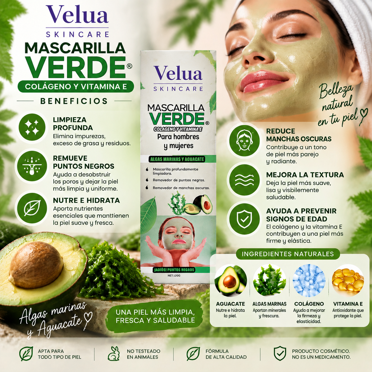 🥑 Mascarilla de Aguacate - Nutrición e Hidratación